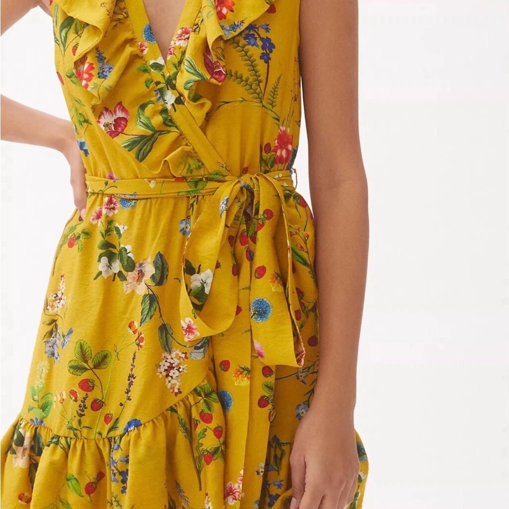 Anthropologie Maeve Yellow Asymmetrical Sundress. MISSING WAIST CORD  SIZE XS